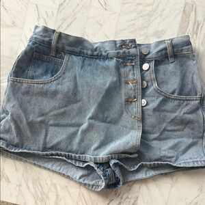 Wrap around denim skort